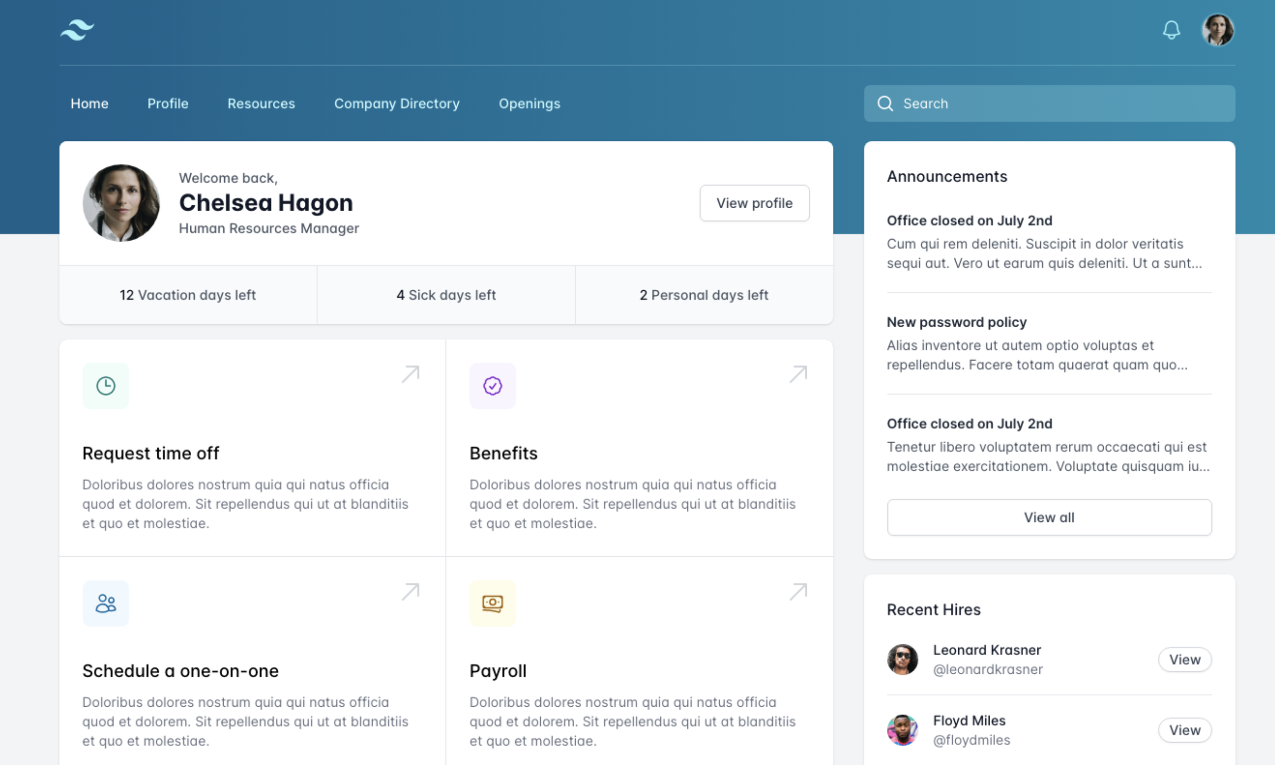 Inbox user interface
